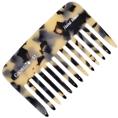 Miniatura 13 de Giorgio G51 Peines Desenredantes de Grafito para Bolso de Viaje Pequeño, Peine de Bolsillo de Dientes Anchos para Cabello Grueso Rizado Ondulado.