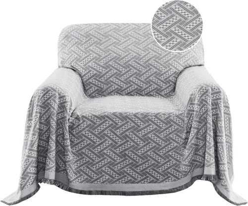 Miniatura 16 de Turquoize - Funda para sofá de algodón de color gris, protector para sofá, funda para sofás, fundas para sofá seccional lavables para perros