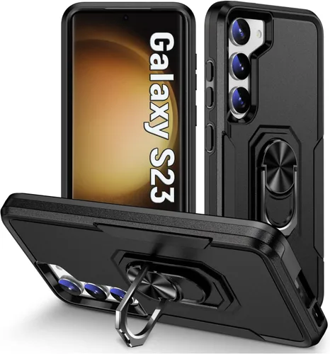 Miniatura 12 de Funda protectora diseñada para Galaxy S23 con soporte, a prueba de caídas militares, a prueba de golpes, a prueba de polvo, para Samsung S23, rosa