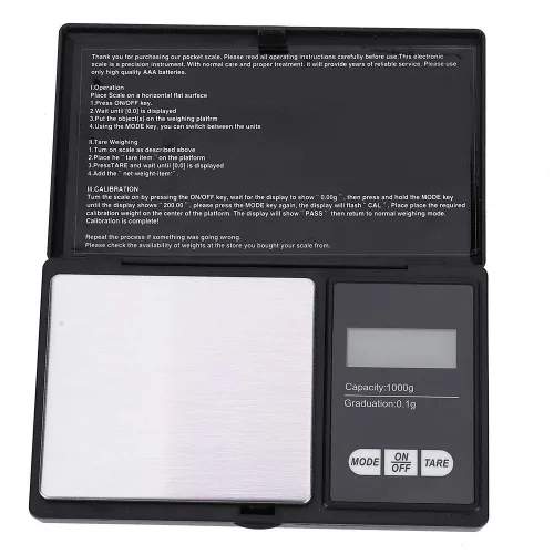 Miniatura 5 de Sanpyl Mini escala digital portátil LED, 35.27 oz/0.00 oz, negro y plata, joyería