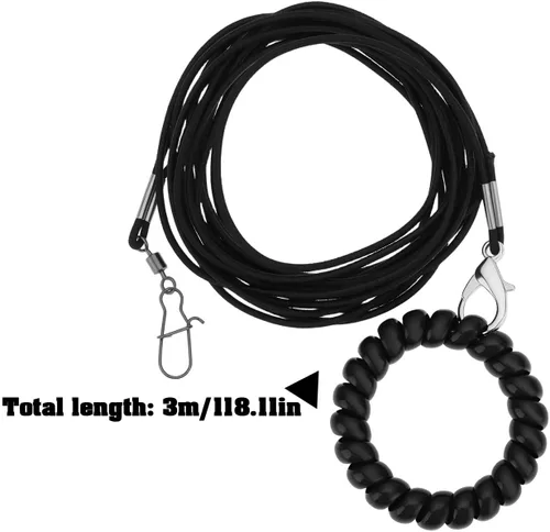 Miniatura 4 de Arnés para pájaros Cuerda de entrenamiento volador 3M para loros, palomas y periquitos con anillo 4# (negro)