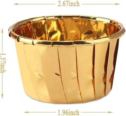 Miniatura 2 de Copas de papel de aluminio para cupcakes, 50 piezas desechables Ramekin MuffinBaking Tazas pequeñas tazas de aluminio para cupcakes Ramekin Holder