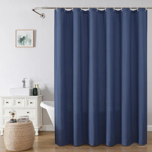 Miniatura 9 de OVZME Zora Cortina de Ducha de Tela para Cabina de 36 x 72 Pulgadas - Cortina de Ducha Pequeña Suave Negra para Baño para Tamaño de Cabina Estrecha