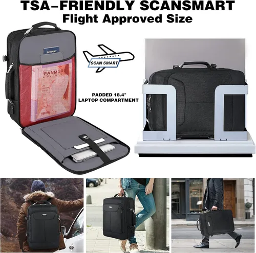 Miniatura 4 de Mochila de mano extra grande de 50 litros aprobada por aerolíneas TSA con 3 cubos de embalaje para mujeres y hombres, mochila de viaje súper grande
