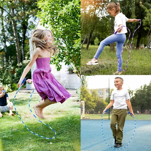 Miniatura 6 de Jump Rope for Kids, Adjustable Jump Ropes for 4 5 6 7 8 10 12, Tangle Free Jumping Rope Age 8-12, Segmented Soft Beaded Skipping Rope for Women Azul