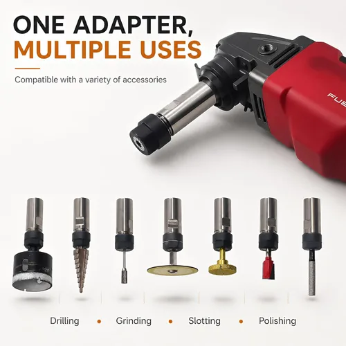 Miniatura 2 de Juego de eje de extensión para amoladora angular con rosca 5/8"-11, collets adaptadores de conversión para taladro eléctrico, accesorios