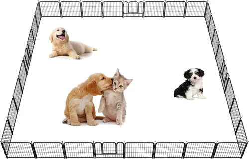 Miniatura 12 de Corralito para perros, 24/32/40 pulgadas de altura en resistente, valla plegable para interiores y exteriores, corralito portátil para mascotas