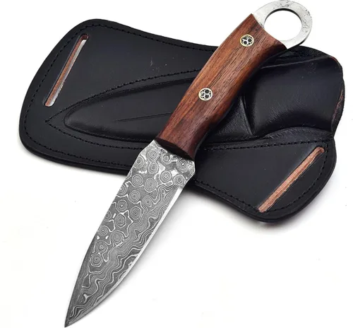Miniatura 37 de Cuchillos de Damasco Hechos a Mano Personalizados de Acero de Damasco Cuchillo de Caza para Desollar, Camping, Exterior - Cuchillos de Caza de Hoja