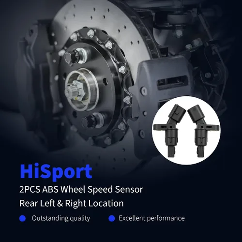 Miniatura 3 de HiSport Sensor de velocidad de rueda ABS 1J0927807B, 2 piezas, ubicación trasera izquierda y derecha, compatible con Audi TT 2000-2006, Volkswagen