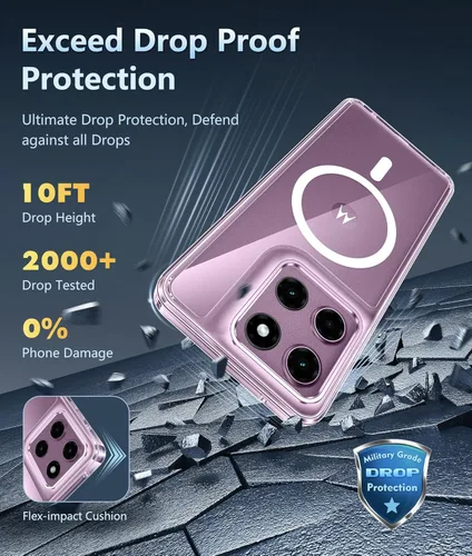 Miniatura 958 de FNTCASE Funda para iPhone 13 Pro-Max: Fundas magnéticas transparentes compatibles con Magsafe Slim anti amarillamiento protección contra caídas