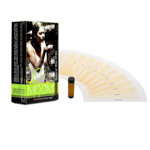 Miniatura 10 de MOOM Express - Tiras de cera listas para usar para depilación - Tiras de cera para cuerpo y piernas - Tiras de cera para mujeres con manzanilla