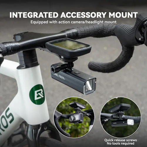 Miniatura 3 de ROCKBROS Soporte para computadora de bicicleta en la parte delantera compatible con mesas de reloj convencionales, equipado con múltiples tipos