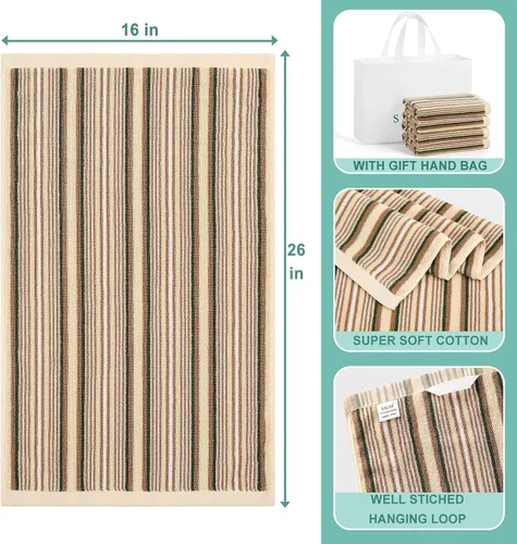 Miniatura 2 de SALAS Toallas de Cocina Premium de Algodón para Secar Platos, Toallas Grandes y Largas de Mano de Cocina, Paños de Cocina de Algodón Gruesos
