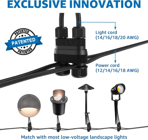 Miniatura 7 de SUNVIE Luces de cubierta de bajo voltaje con conector Fastlock2 de cable de 5 W, luces LED para escalones de paisaje, iluminación de acento al aire