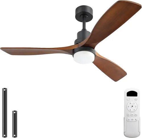 Miniatura 25 de Sofucor - Ventilador de techo de 52 pulgadas sin luces, moderno, de madera maciza, con control remoto, 5000 CFM de alto flujo de aire, motor CC