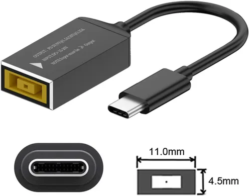 Miniatura 2 de CY Cable rectangular Jack Thinkpad X1 Entrada a USB-C Tipo-C Cable de carga para teléfono portátil PD9V 5V 20V