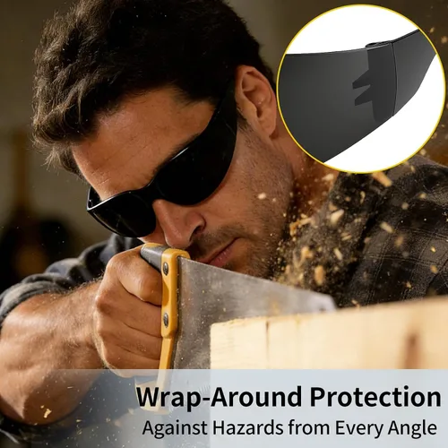 Miniatura 6 de Paquete de 10 lentes de seguridad transparentes para hombres y mujeres, con certificación ANSI Z87.1, resistentes a arañazos e impactos, lentes