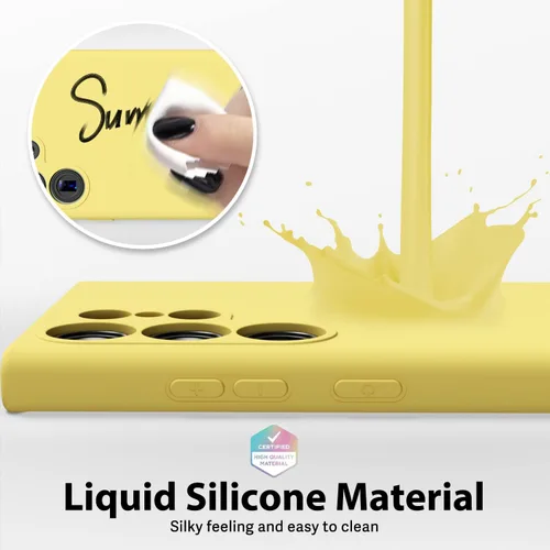 Miniatura 4 de Oakxco Funda para teléfono Samsung Galaxy S23 Ultra con agarre de silicona líquida, linda delgada fina cubierta de gel suave de goma TPU