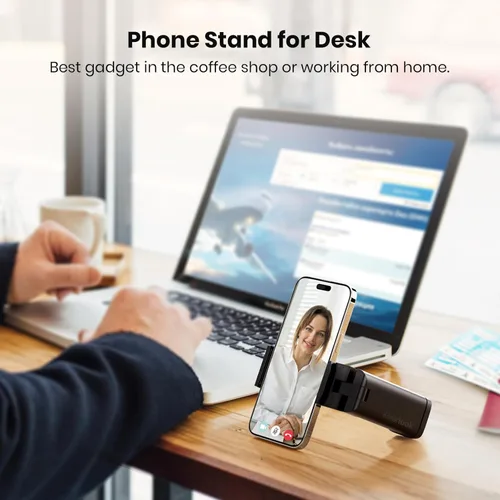 Miniatura 4 de Klearlook - Paquete de 2 soportes universales para teléfono de avión, rotación de 360 grados, soporte de teléfono esencial de viaje para escritorio