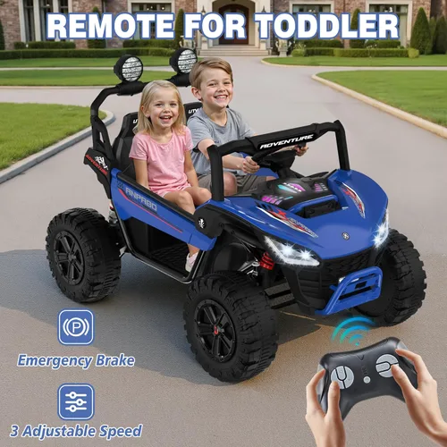 Miniatura 5 de ANPABO Juguetes de paseo de 24 V para niños grandes, automóvil de 2 plazas, automóvil eléctrico para niños de 4 x 200 W con control remoto, luces