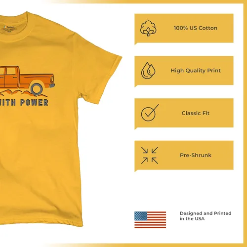 Miniatura 160 de Tee Hunt Camisetas gráficas y camisetas sin mangas para hombre Roll with Power Pickup Truck