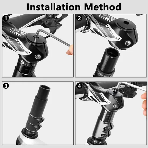 Miniatura 3 de Elevador de potencia de bicicleta ajustable, extensor de manillar de bicicleta que aumenta la altura del manillar hasta 5.3 pulgadas para la mayoría