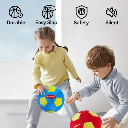 Miniatura 2 de Paquete de 2 pelotas de fútbol para interiores, tamaño 4, pelotas de fútbol acolchadas para el interior de tu hogar, pelota de espuma suave y segura