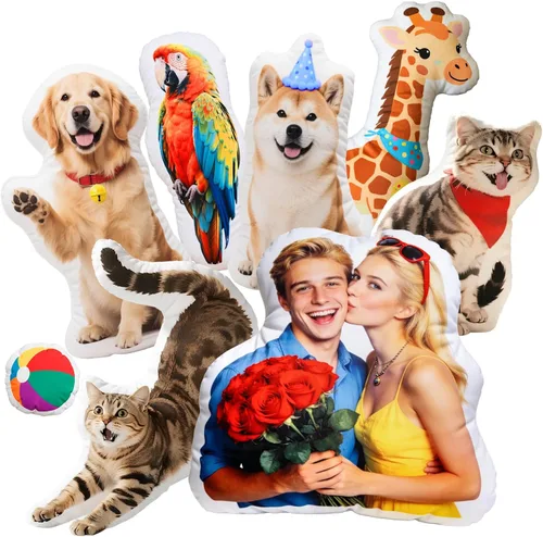 Miniatura 3 de Almohada personalizada con foto de cara - Almohada de cuerpo en forma de cabeza 3D personalizada con foto para decoración de sofá en casa - Regalos