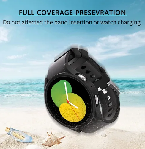 Miniatura 3 de Paquete de 6 + 6 fundas protectoras de pantalla para Samsung Galaxy FE/Galaxy Watch 5/Galaxy Watch 4 de 1.575 pulgadas, película de vidrio templado