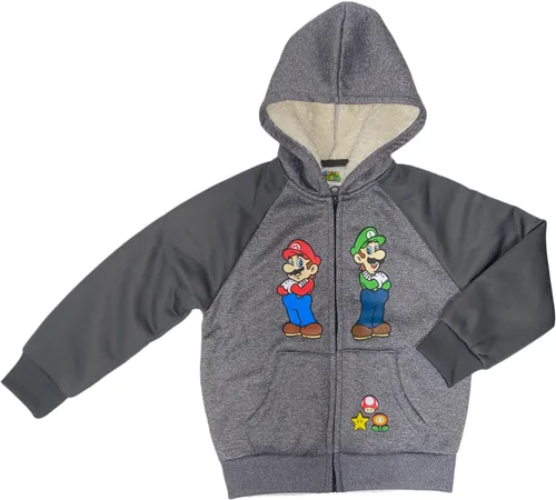 Miniatura 5 de Isaac Morris Limited Super Mario Little & Big Boys Sherpa - Sudadera con capucha y cremallera