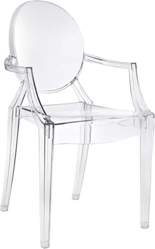 Silla de Comedor transparente de Casper, Policarbonato, Transparente