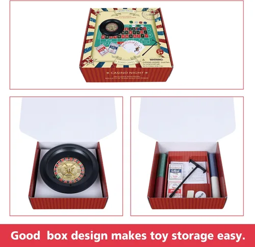 Miniatura 5 de GOTHINK Juego de Ruleta, incluye rueda de apuestas de 10 pulgadas, 200 fichas, rastrillo, 2 bolas y póker Texas Hold'em, perfecto para fiestas