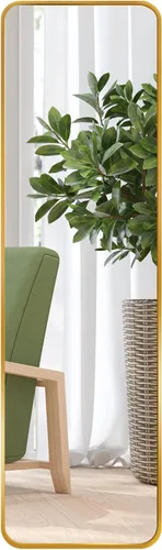 Giftgarden Espejo dorado de longitud completa de 47 x 14 pulgadas, con marco de aluminio, moderno espejo de pared largo alto de cuerpo completo,