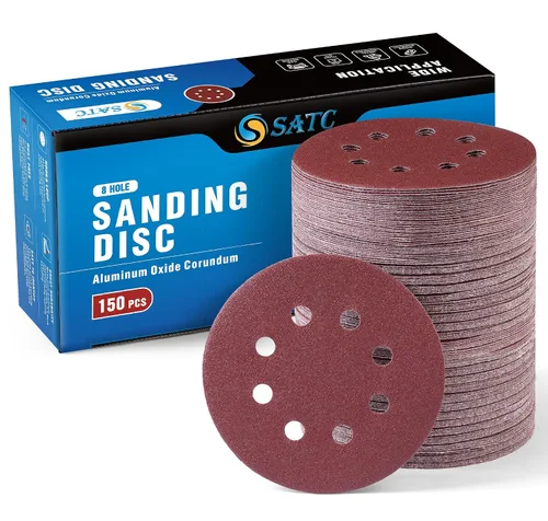 Miniatura 15 de S SATC - 72 discos de lija adhesivos de gancho y bucle de 5 pulgadas de 8 agujeros para lijadora orbital aleatoria 40 60 80 120 180 240 320 granos