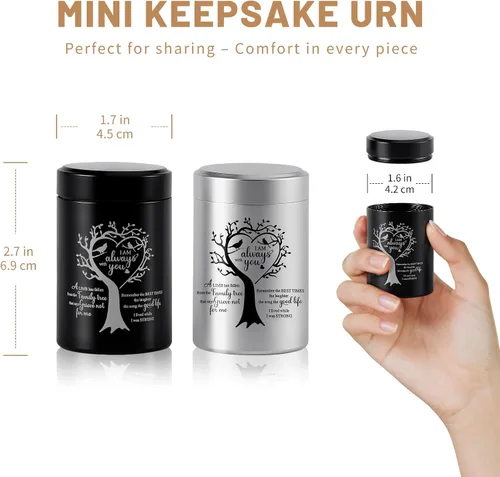 Miniatura 2 de Mini urnas de cremación para cenizas humanas, juego de 8 urnas pequeñas de recuerdo para compartir, aleación de aluminio, soporte decorativo