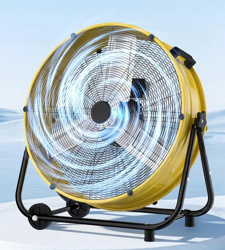 Miniatura 9 de Landeagle Ventilador de piso industrial de alta velocidad de 24 pulgadas con construcción de metal, ventilador de tambor resistente de 8800 CFM