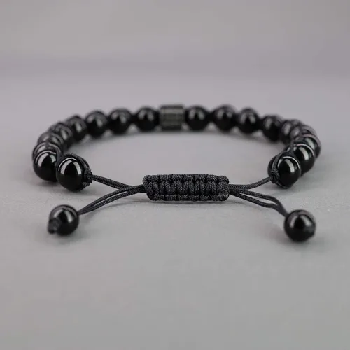 Miniatura 5 de COAI Pulsera de piedra turmalina negra pavimentada CZ