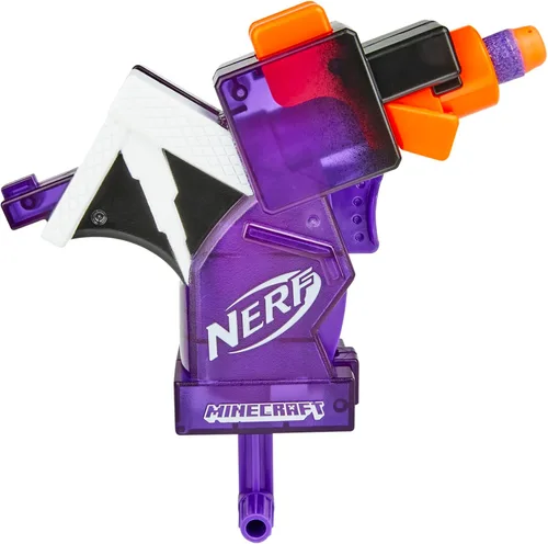 Miniatura 6 de Nerf MicroShots Minecraft Ender Dragon Mini Blaster, diseño de Minecraft Dragon Mob, incluye 2 dardos oficiales de élite, mango de cebado
