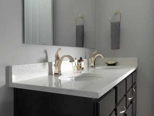 Miniatura 2 de Delta Faucet 551T-PN-DST Dryden Grifo de Baño Centerset de Una Sola Manija con Tecnología Touch 20.XT, Níquel Pulido, 7.88 x 1.63 x 5.38 pulgadas
