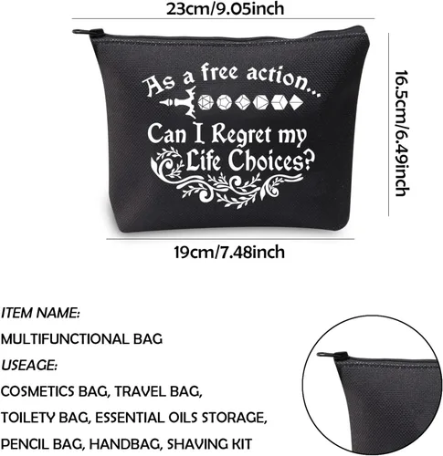 Miniatura 2 de WCGXKO Bolsa de maquillaje con cremallera para jugadores, Como un libre, Cremallera