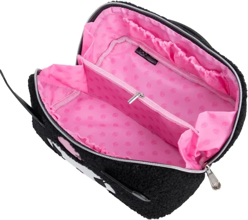 Miniatura 2 de Bolsa Organizadora de Maquillaje de Viaje Impressions Vanity Kuromi, Bolsa de Cosméticos con Cremallera que se Abre Plana con Textura de Tela Sherpa