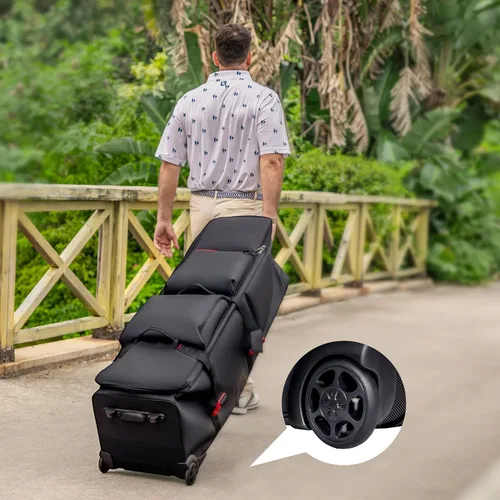Miniatura 8 de ASK ECHO LOCKLINK Roller Outdoors Bolsa de viaje de golf de lados suaves con ruedas/negro