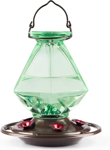 Miniatura 8 de Auslar Comederos para colibríes para colgar en exteriores, comedero de colibrí de vidrio rojo con 5 puertos de alimentación y 5 perchas, 23 onzas, a