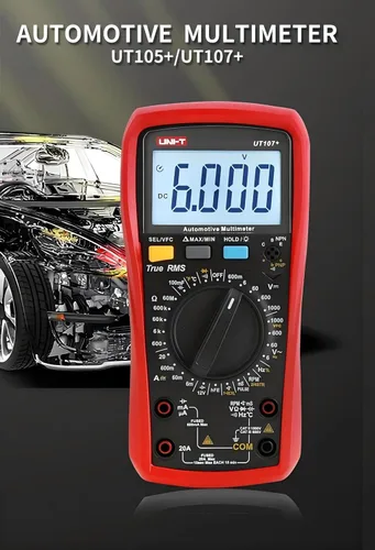 Miniatura 2 de UNI-T Multímetro digital UT107+, mini probador de voltaje de bolsillo, voltaje y corriente CA/CC, resistencia, continuidad, prueba de diodos