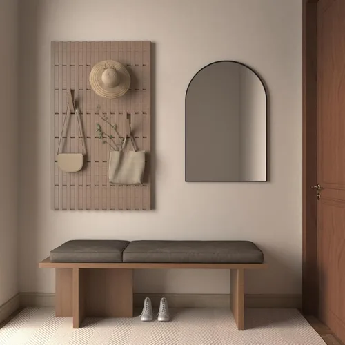 Miniatura 7 de Giftgarden - Espejo arqueado negro de 20x30 pulgadas, espejo de baño arqueado montado en la pared con marco de aluminio para tocador, polvo