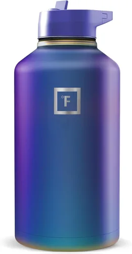 Miniatura 34 de IRON °FLASK Frasco de hidratación para acampar y senderismo con boquilla, botella de agua deportiva de acero inoxidable aislada de boca ancha, Aurora