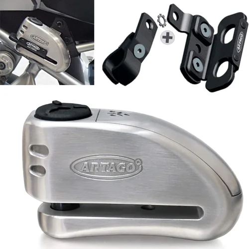 Miniatura 10 de ARTAGO 32 Cerradura de disco para motocicleta de última generación 2 en 1 Alarma inteligente, 120 dB, advertencia de no toque Exclusivo bloqueo