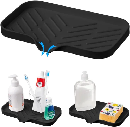 Miniatura 11 de Bandeja de jabón de silicona negra, soporte para jabón autodrenante para barra de jabón, bandeja de jabón de silicona con drenaje, bandeja de jabón
