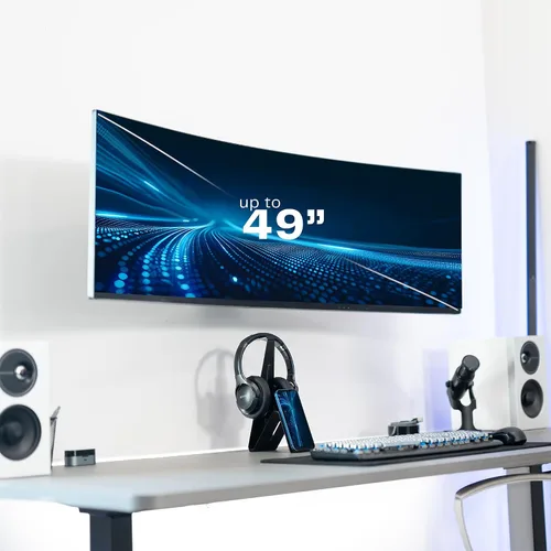 Miniatura 2 de VIVO Soporte de pared para monitor ultra ancho de movimiento completo, se adapta a pantallas ultra anchas de hasta 49 pulgadas y 44 libras, brazo