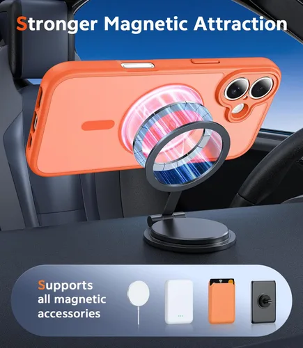 Miniatura 473 de FNTCASE Funda para iPhone 13 Pro-Max: Fundas magnéticas transparentes compatibles con Magsafe Slim anti amarillamiento protección contra caídas